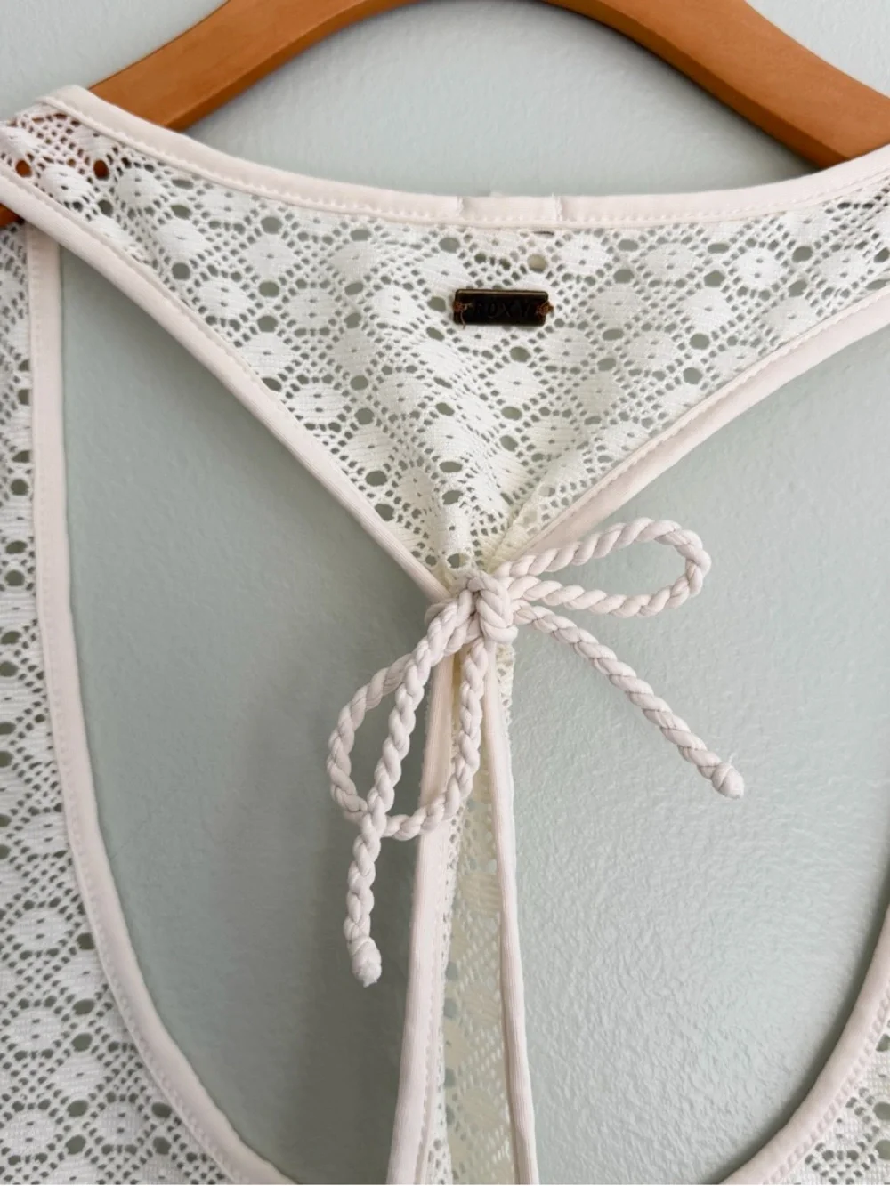 Roxy Ivory Crochet Swim Cover Up Dress Size M - Picture 6 of 6